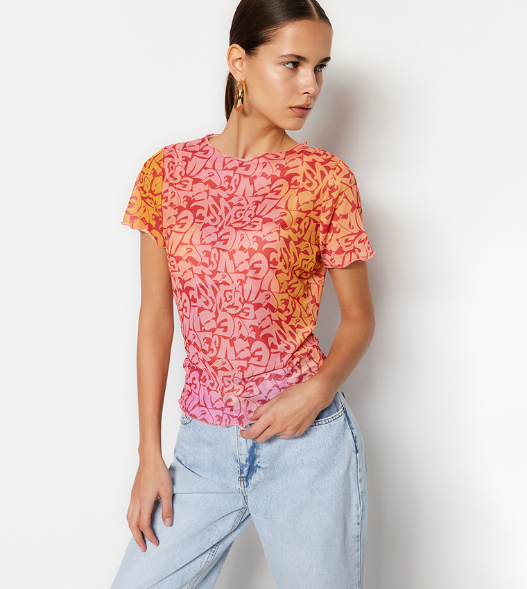 Printed Limited Edition Tulle Top