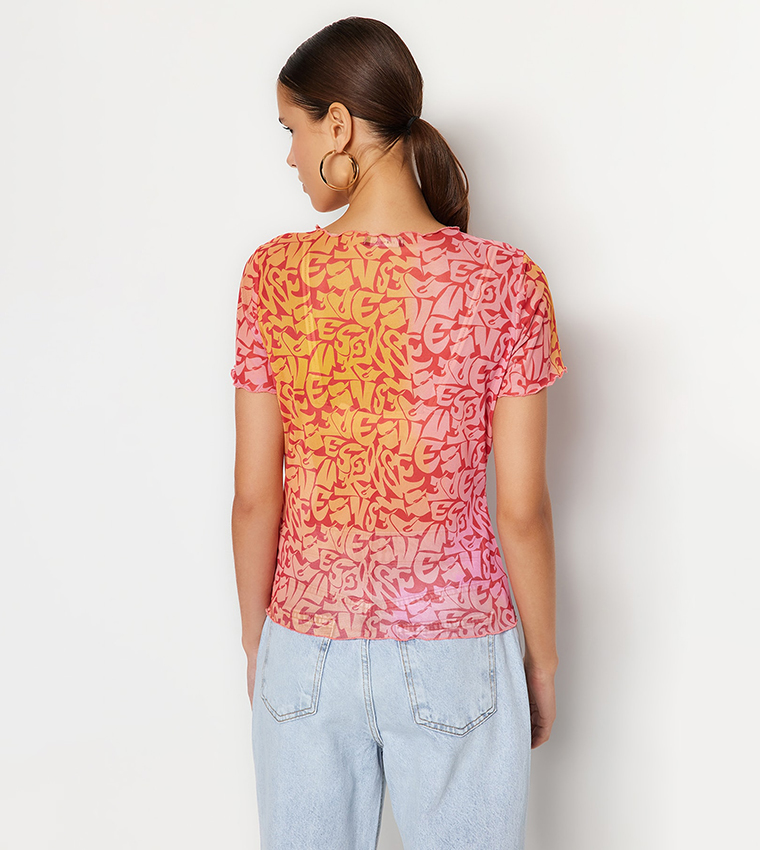 Printed Limited Edition Tulle Top