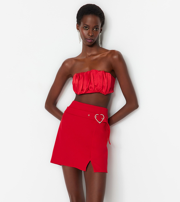 Red mini skirts discount