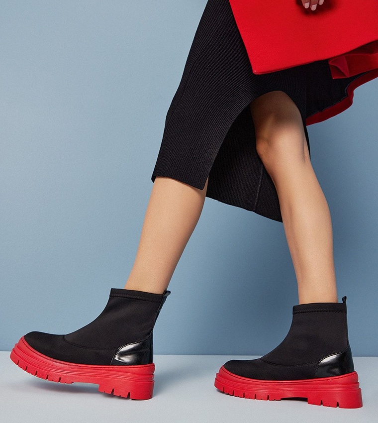Color Block Ankle Boots