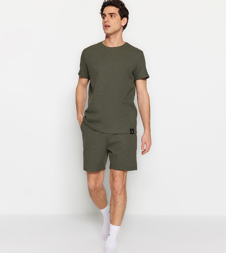 Knitted Short Sleeves Pajamas Set