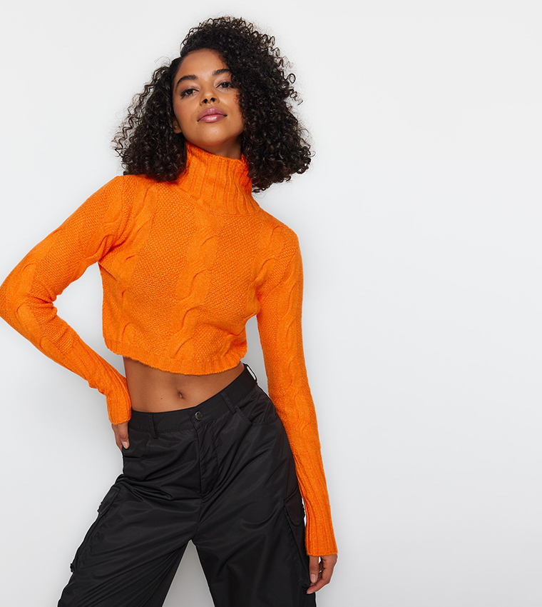 Orange 2025 cropped sweater