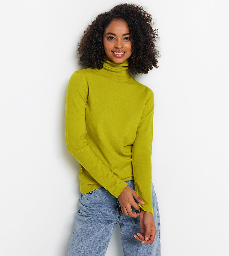 Mustard green sweater sale