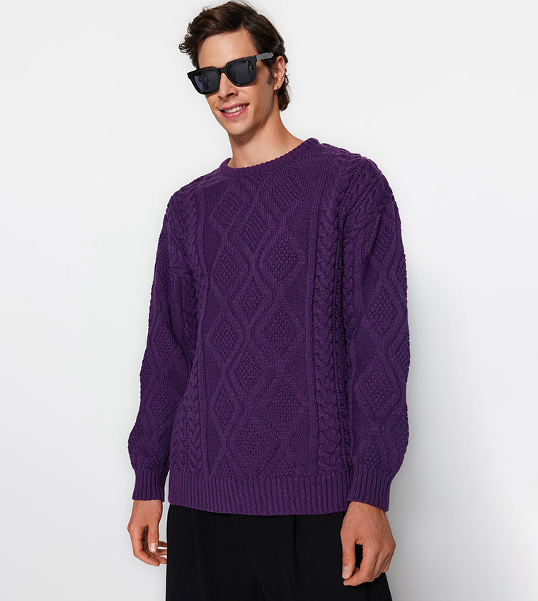 Long purple sweater best sale