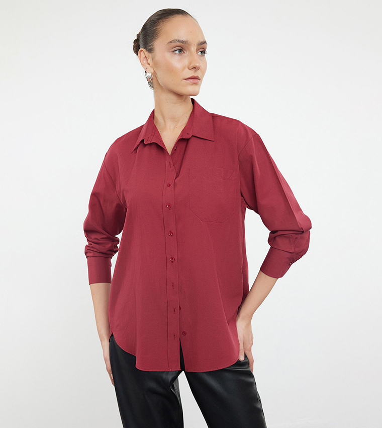 Dark red shirt hotsell