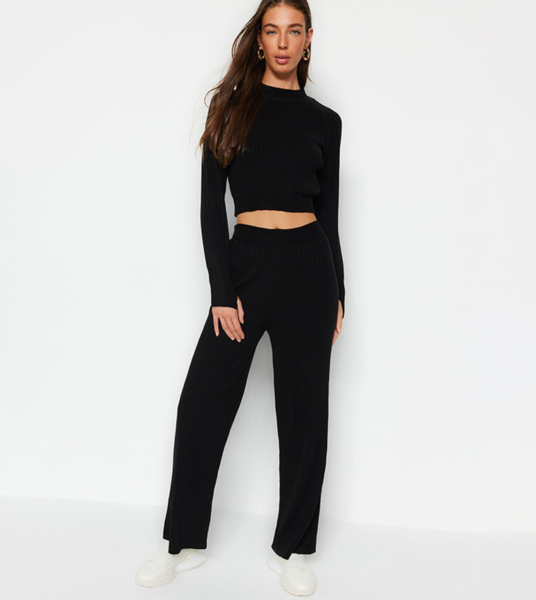 Buy Trendyol Solid Long Sleeves Co Ord Set In Black