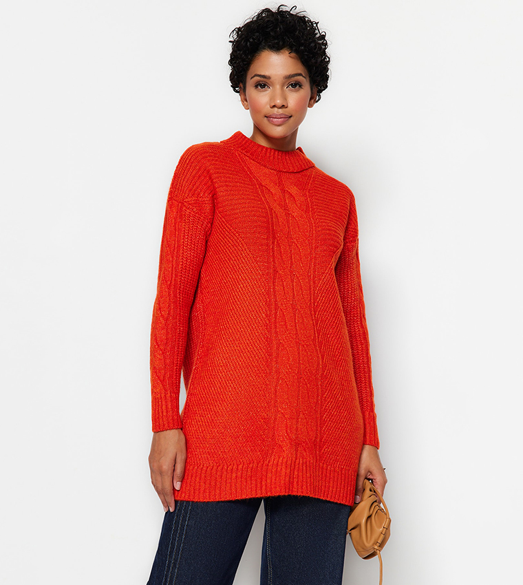 Orange 2025 tunic sweater