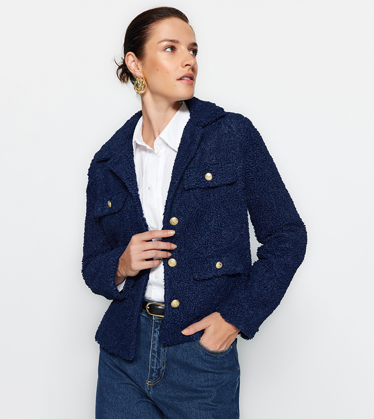 Pocket Detail Long Sleeves Coat