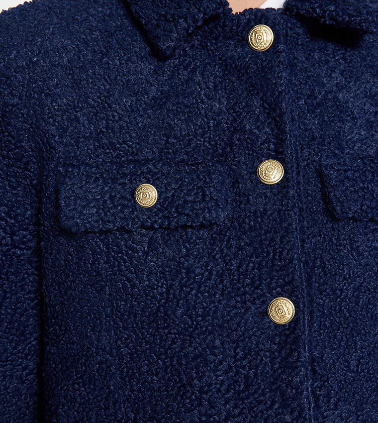 Pocket Detail Long Sleeves Coat