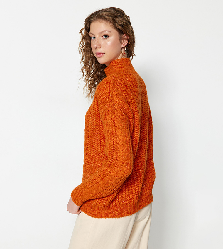 Orange long sleeve clearance sweater