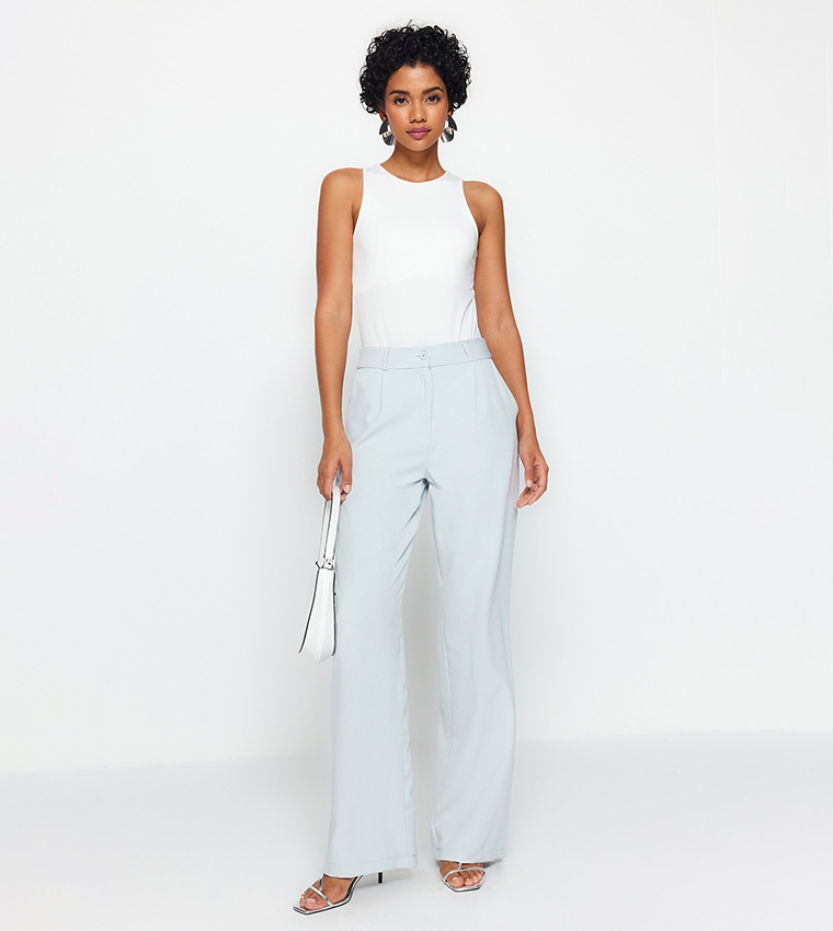 Pale blue hotsell wide leg trousers