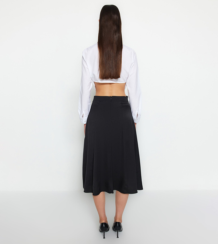 Super Soft Ribbed Midi Skirt