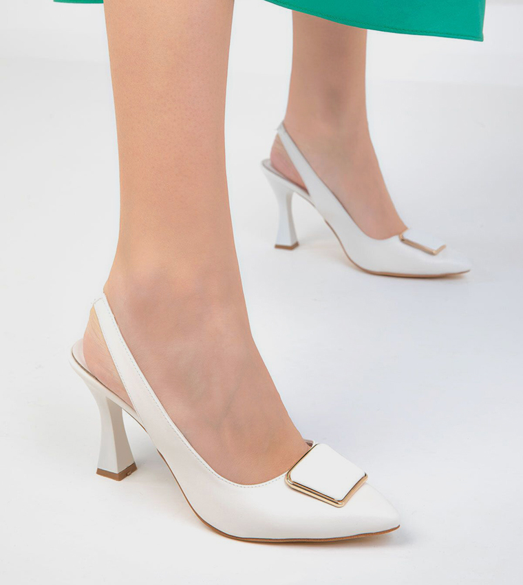 Pointed Toe Slingback Heel Pumps