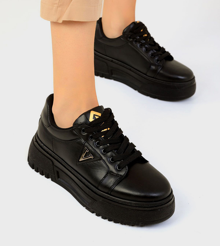 Logo Detail Lace-Up Sneakers