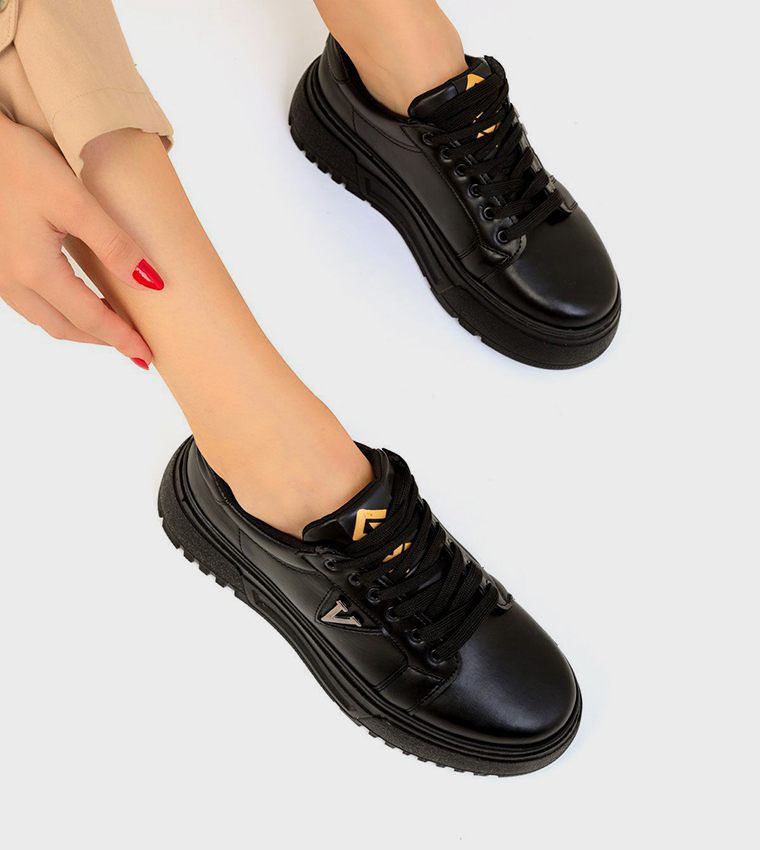 Logo Detail Lace-Up Sneakers