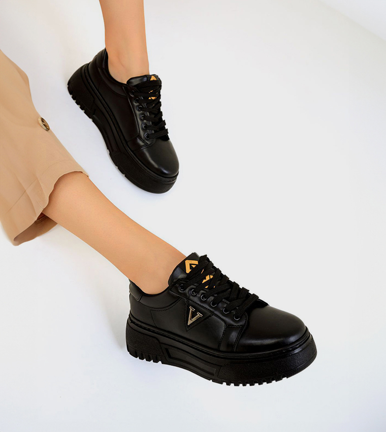 Logo Detail Lace-Up Sneakers