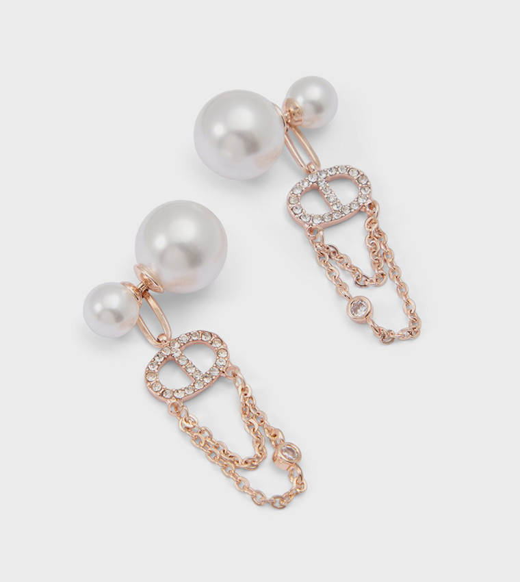 Drop Earrings Aldo Rose Gold Earrings ALDO Pearlora Daintly Flower