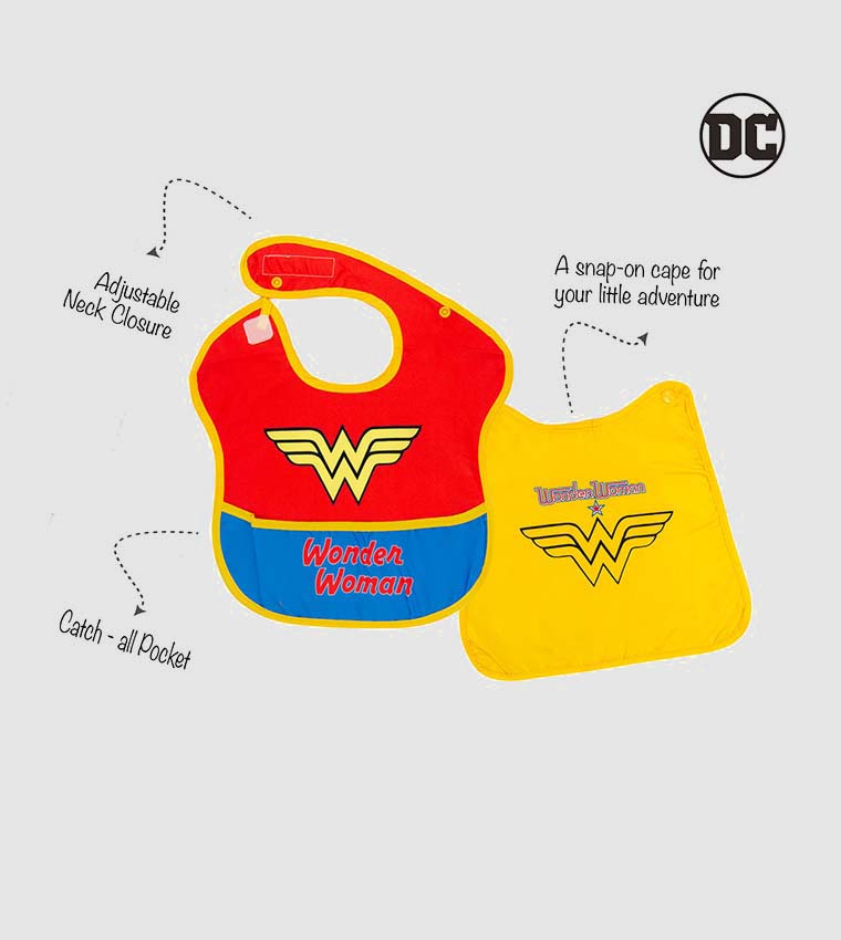 Warner Bros. Wonder Woman Baby Bibs with Capes 