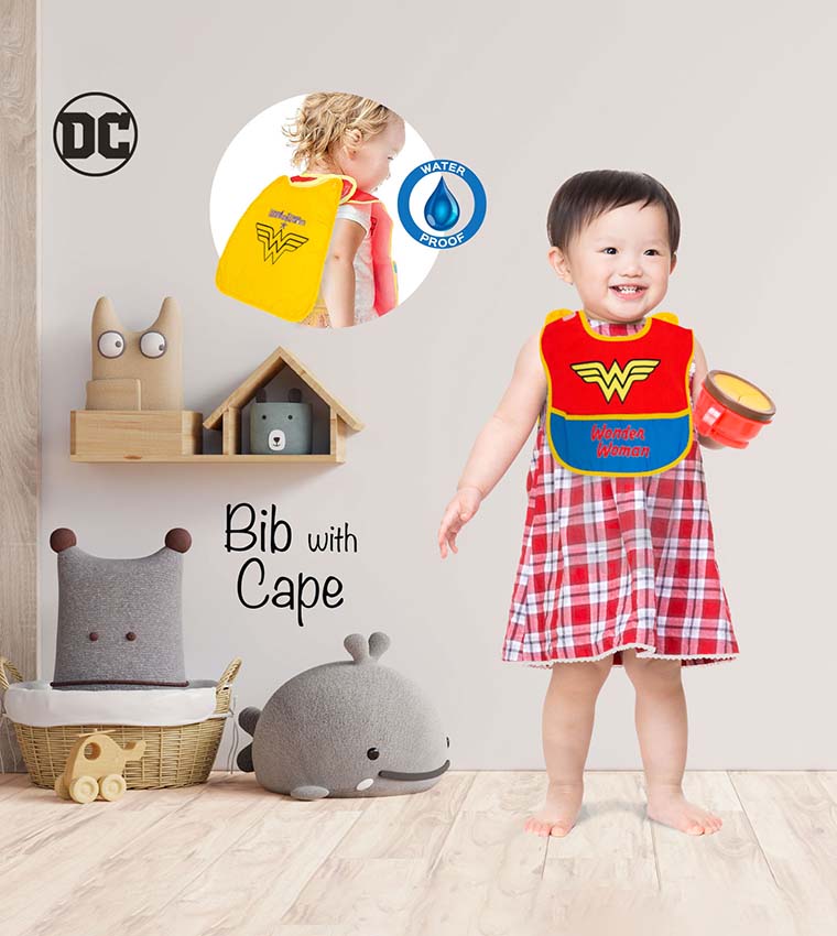 Warner Bros. Wonder Woman Baby Bibs with Capes 