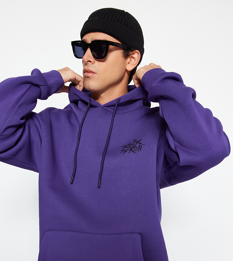 Buy Trendyol Back Printed Oversized Hoodie In Purple 6thStreet UAE