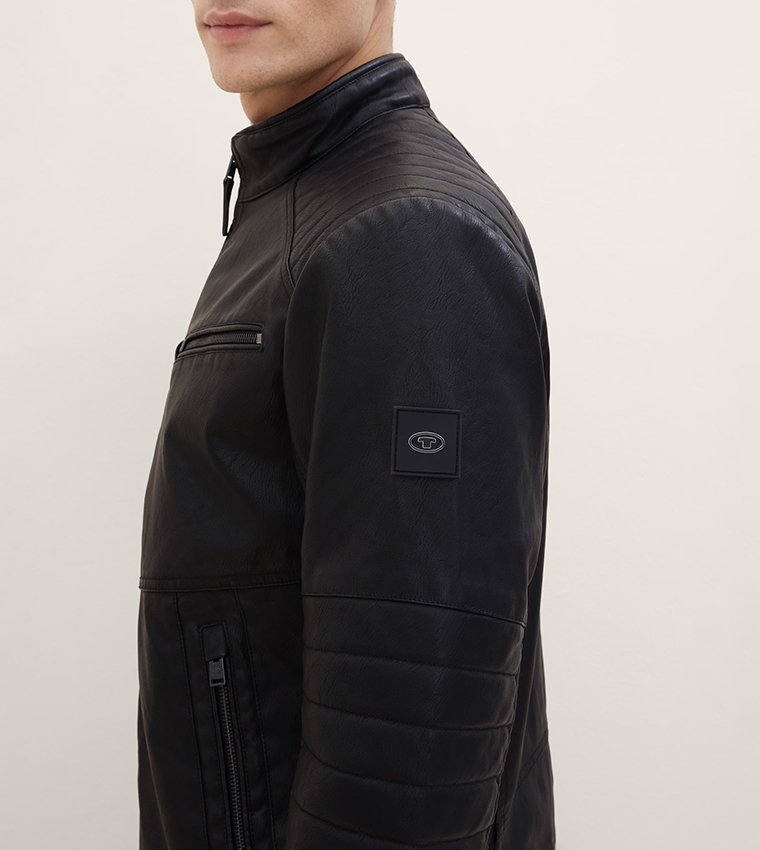 Buy Tom Tailor Faux Leather Biker Jacket In Black 6thStreet Kuwait