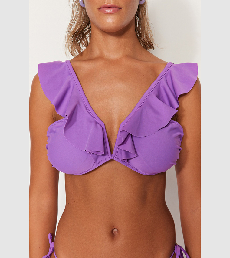 Underwire ruffle bikini top shop