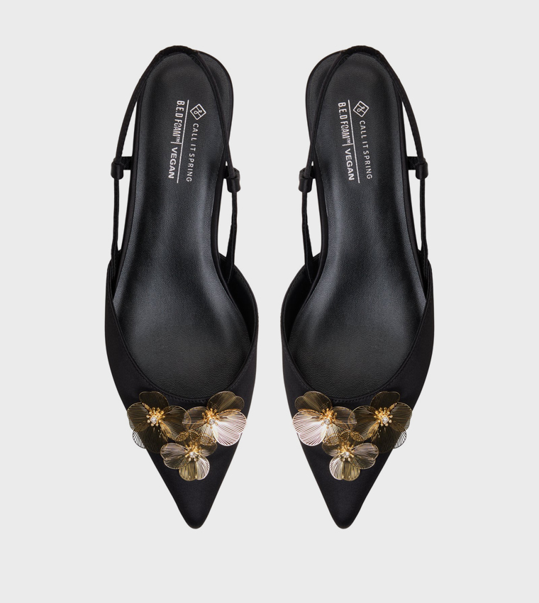 TULIPP Appliqued Slingback Pumps