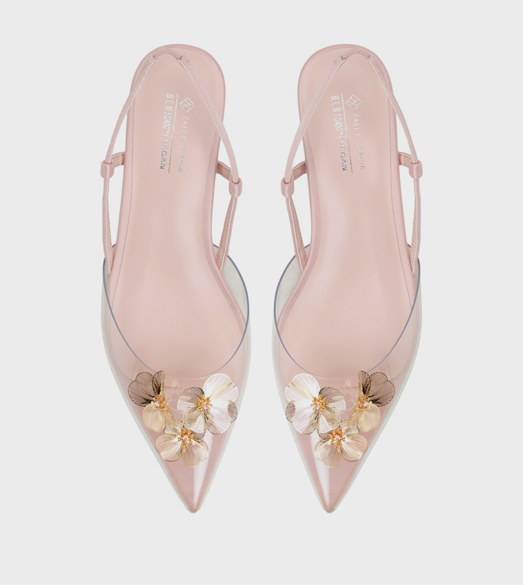 TULIPP Appliqued Slingback Pumps