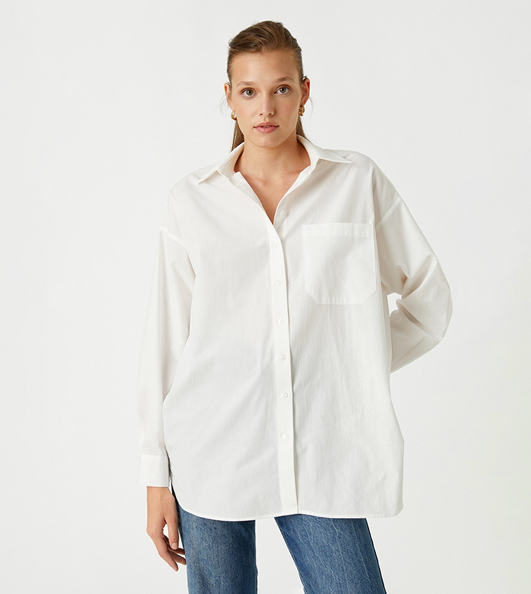 Oversized white 2024 long sleeve shirt