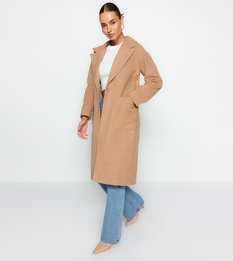 Pocket Detail Lapel Collar Cachet Coat