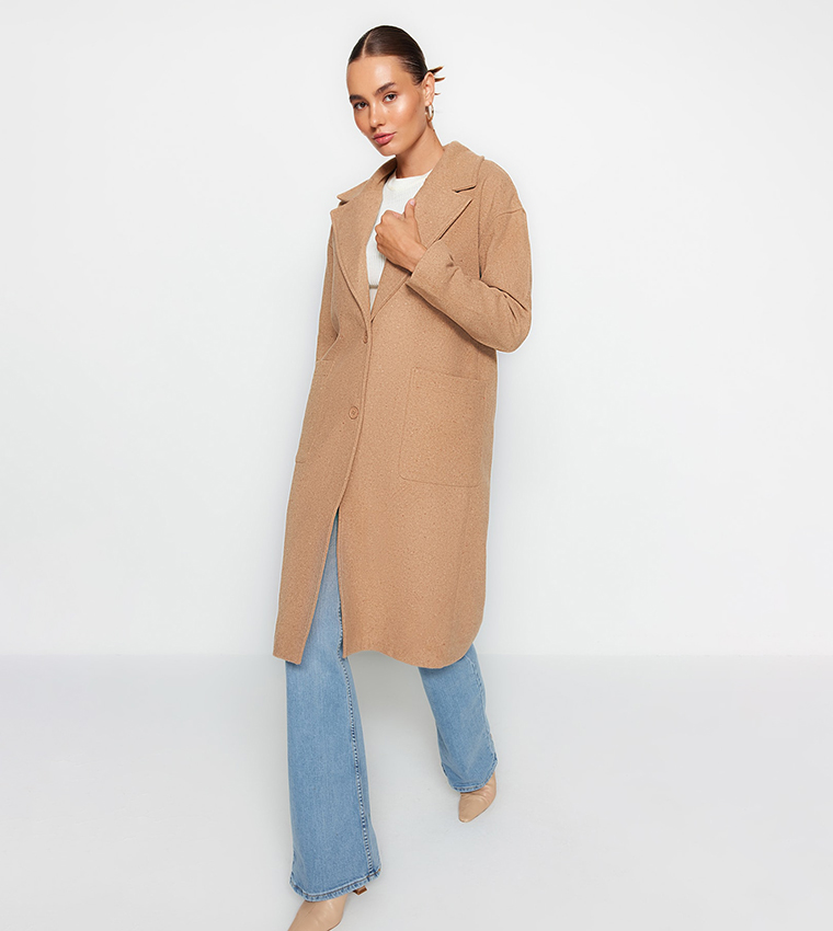 Pocket Detail Lapel Collar Cachet Coat