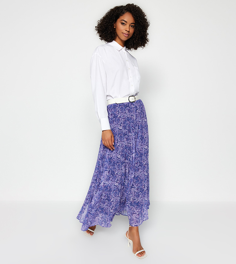 Patterned chiffon outlet skirt