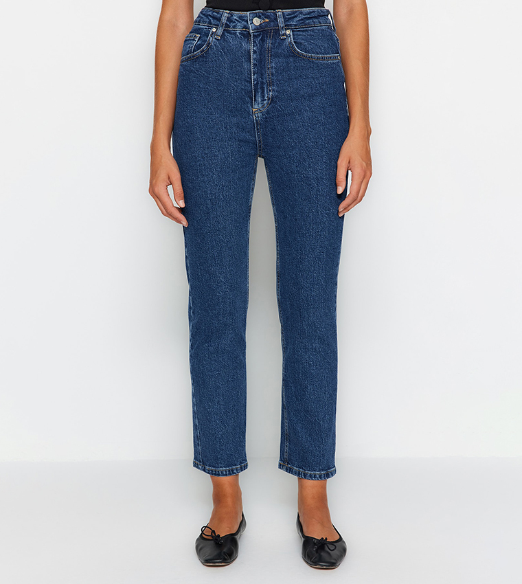 High Waist Straight Fit Jeans