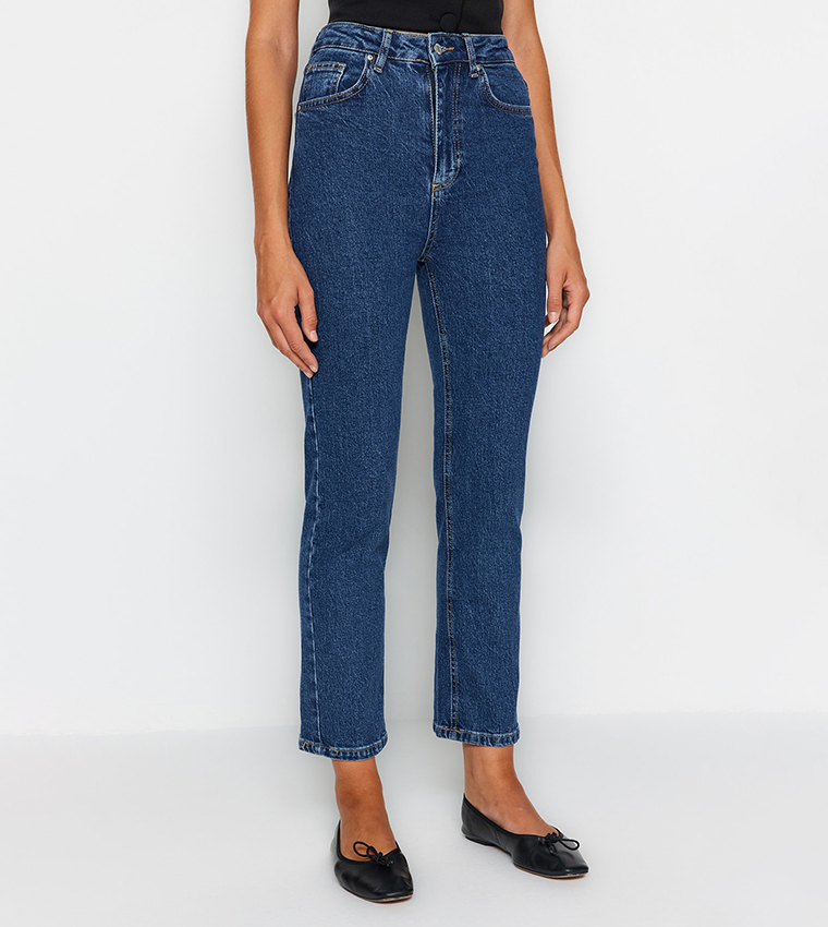 High Waist Straight Fit Jeans