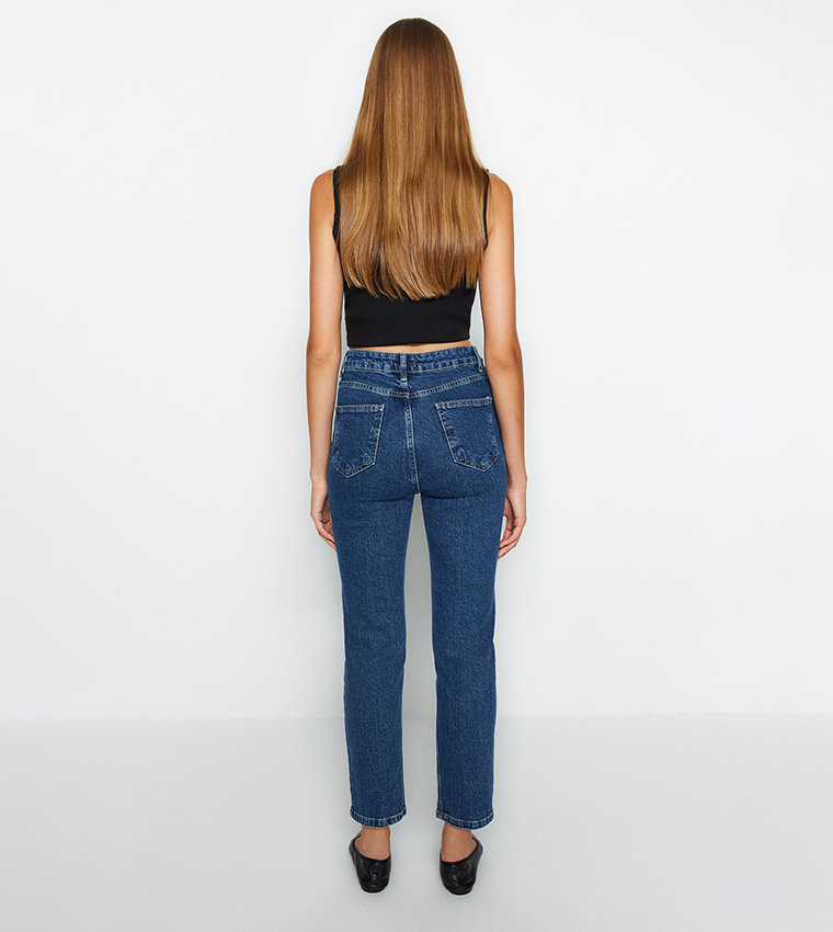High Waist Straight Fit Jeans