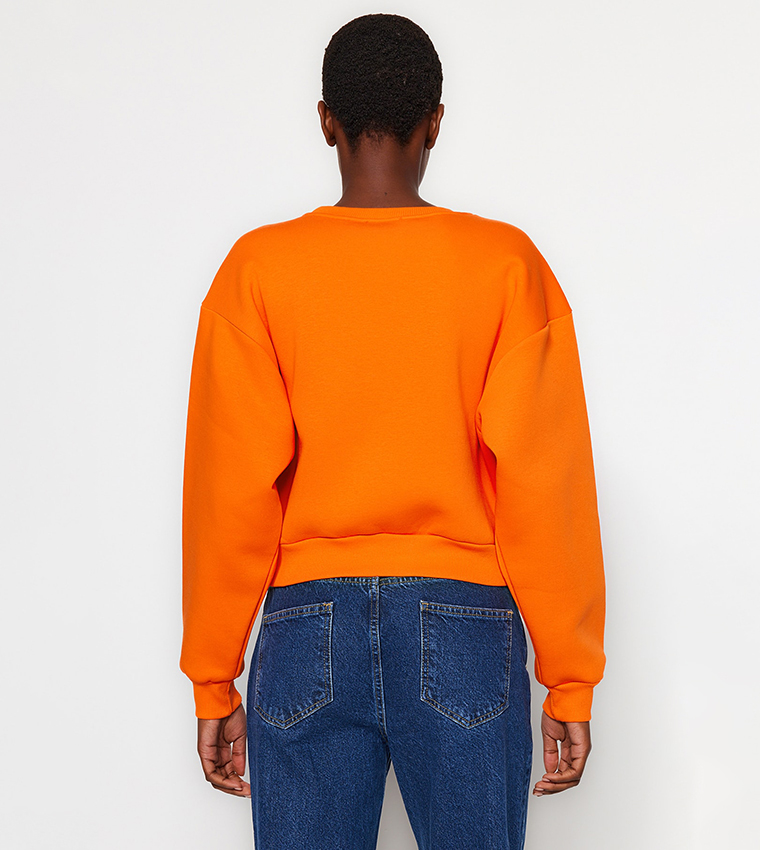 Orange clearance crewneck sweatshirt