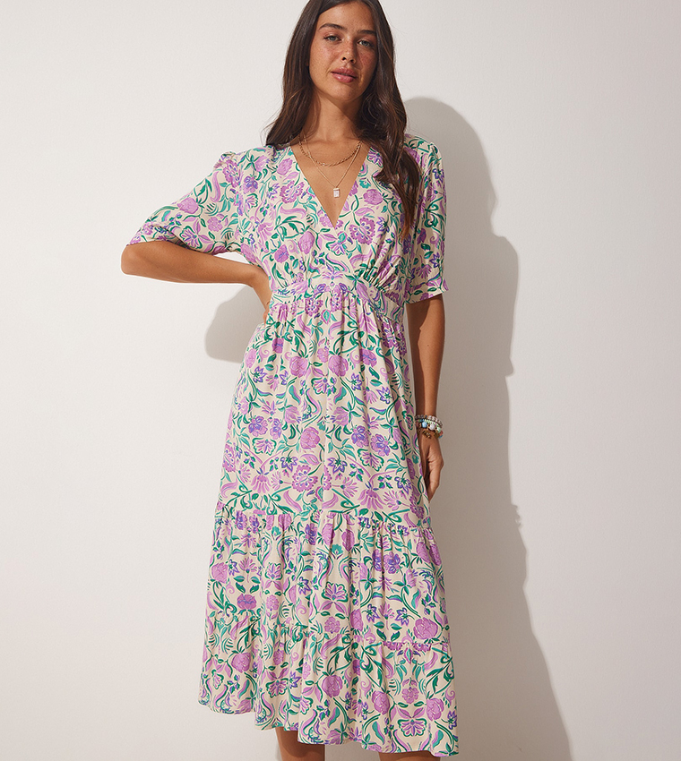 Buy Happiness İstanbul Floral Printed Tiered Dress In Multiple