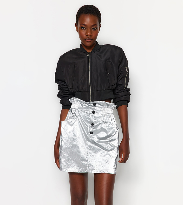 Silver on sale elastic skirt