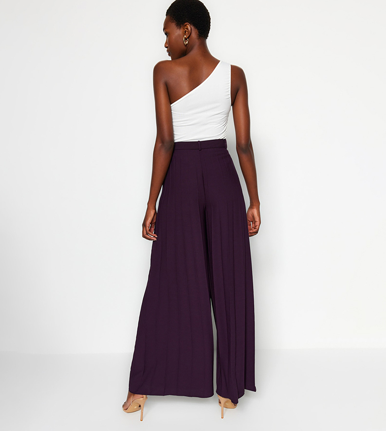 Pleated Wide Leg Trousers
