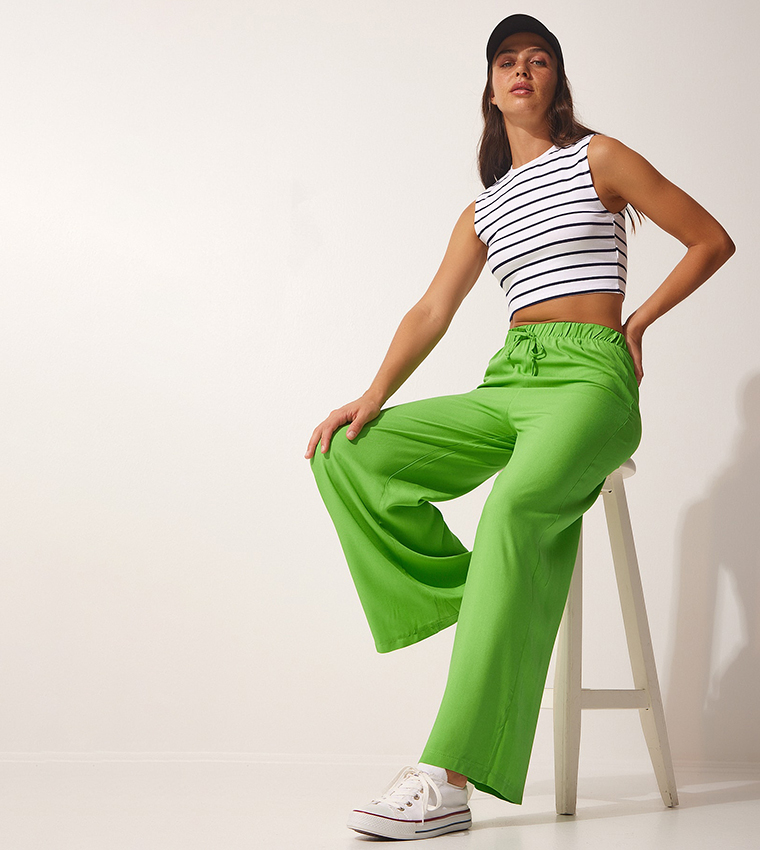 Buy Asos Design women tall solid drawstring pajama pants green