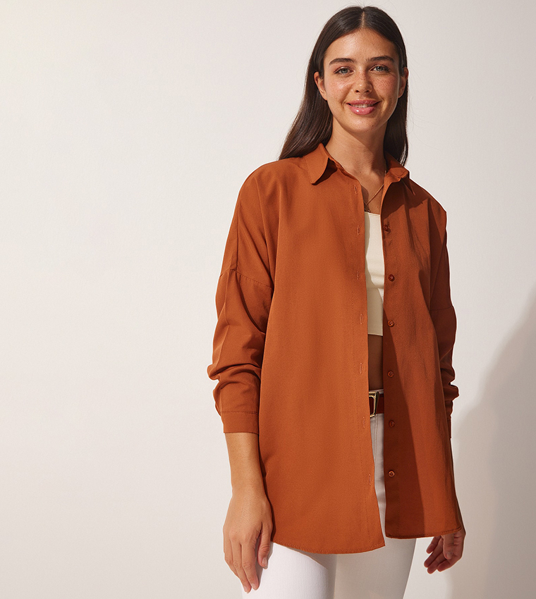 Oversized long 2024 sleeve shirt