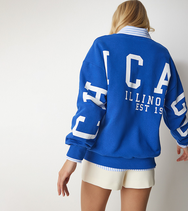 Printed Back Oversized Sweatshirt