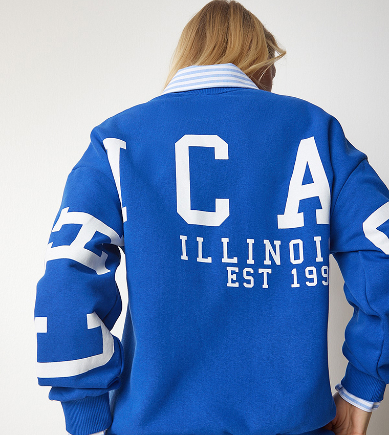 Printed Back Oversized Sweatshirt