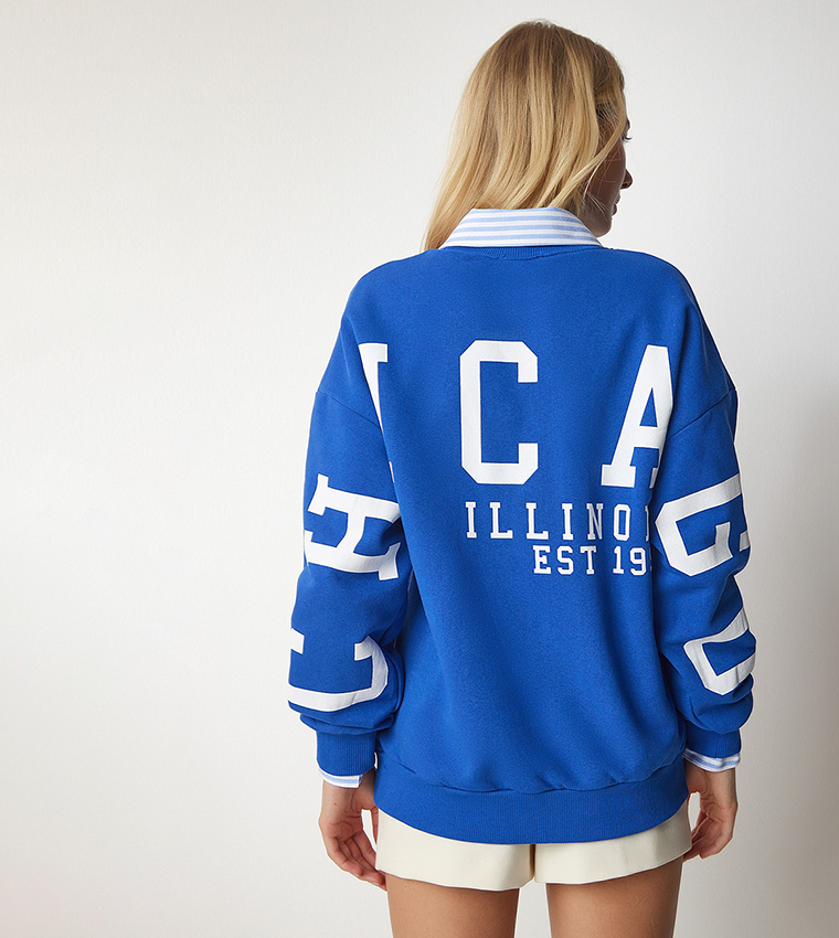 Printed Back Oversized Sweatshirt