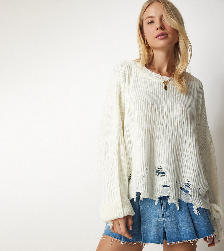 Oversized off outlet white sweater