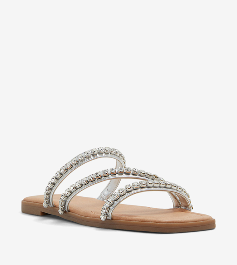 Silver 2025 flat sandals