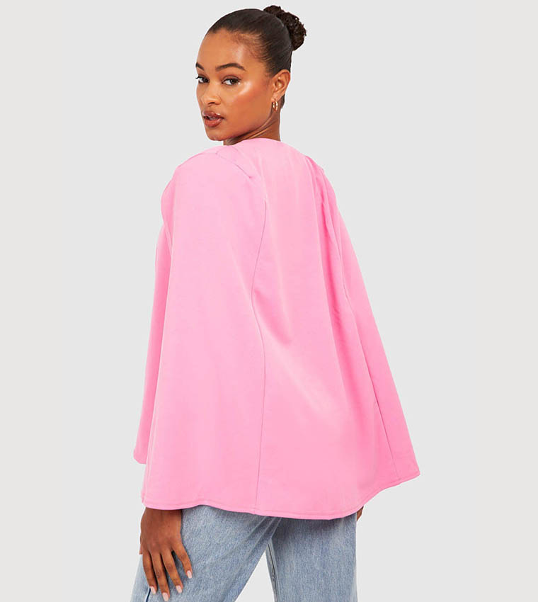 Buy Boohoo Solid Cape Blazer In Pink 6thStreet Kuwait