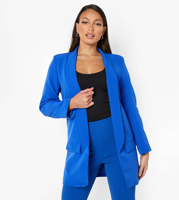 Tailored Blazer Boohoo Blue Blazer Buy Boohoo Long Sleeves