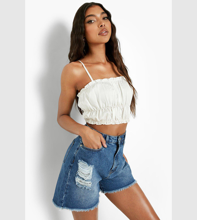 Tall hot sale denim shorts