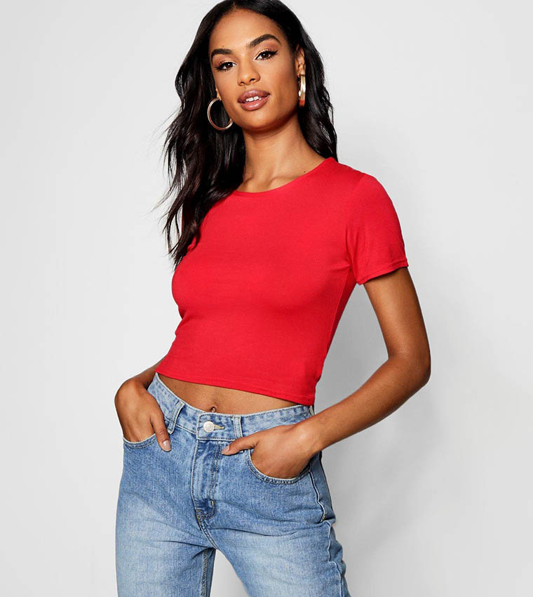 Basic Short Sleeves Crop Top